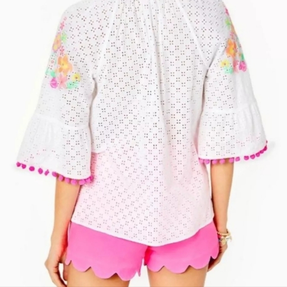 NWT Lilly Pulitzer Morgan Embroidered Eyelet Top XL - Picture 2 of 8
